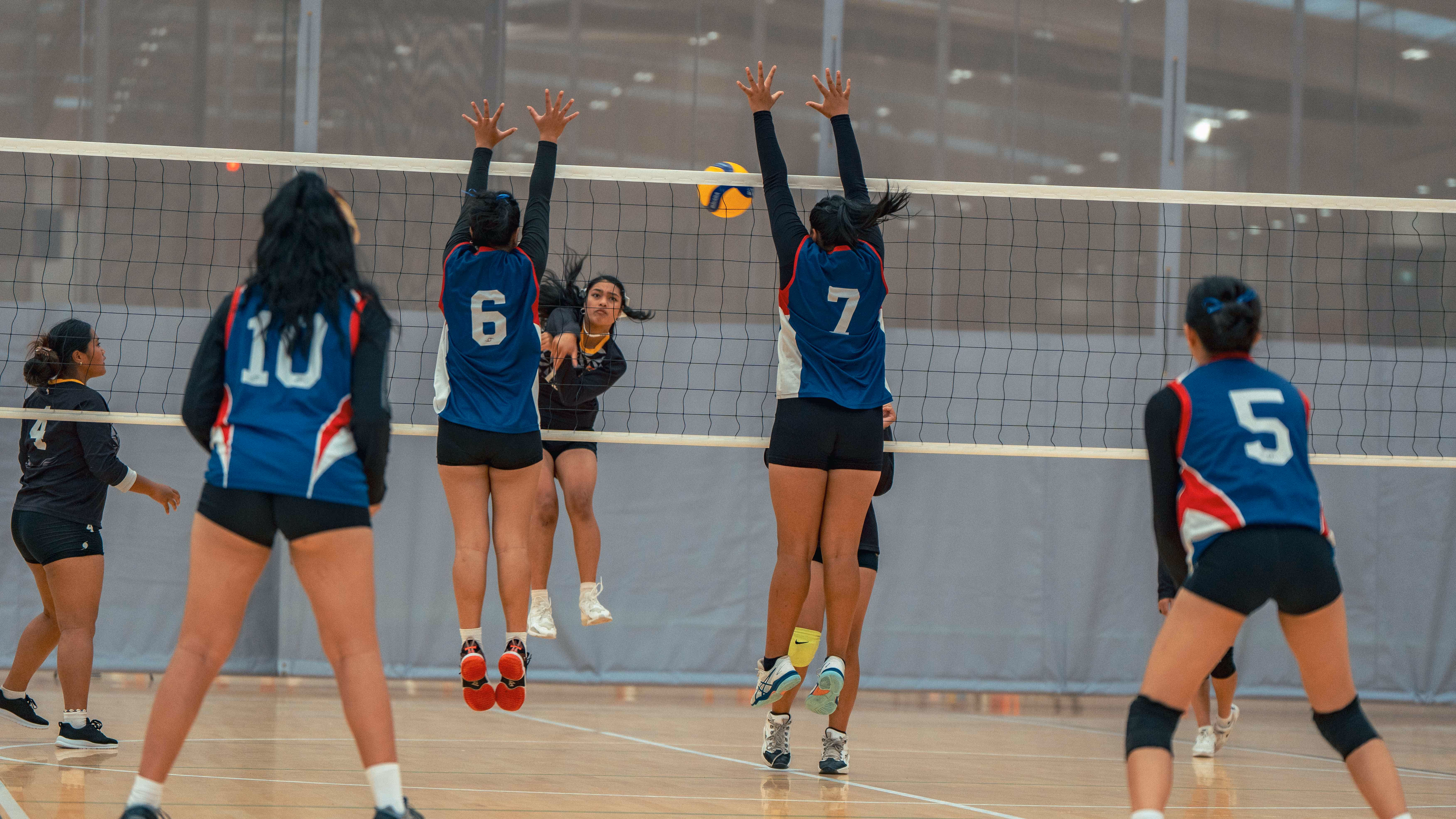 Rosehill College students playing volleyball