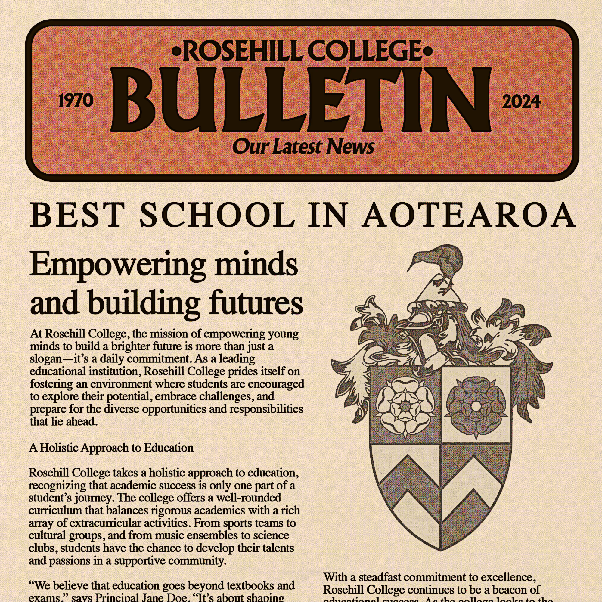 Rosehill College Bulletin